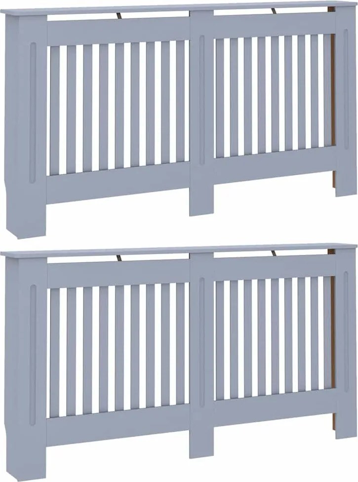 vidaXL Radiátor fedezék 2 pcs Szürke 152 x 19 x 81,5cm Faanyag