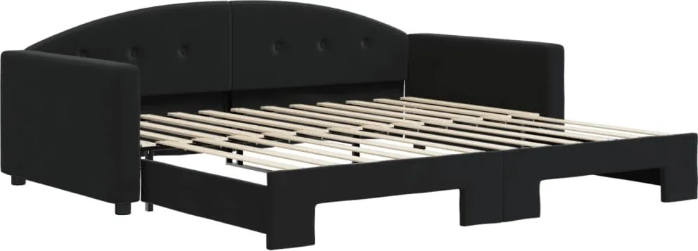 vidaXL fekete kihúzható bársonyheverő 100 x 200 cm