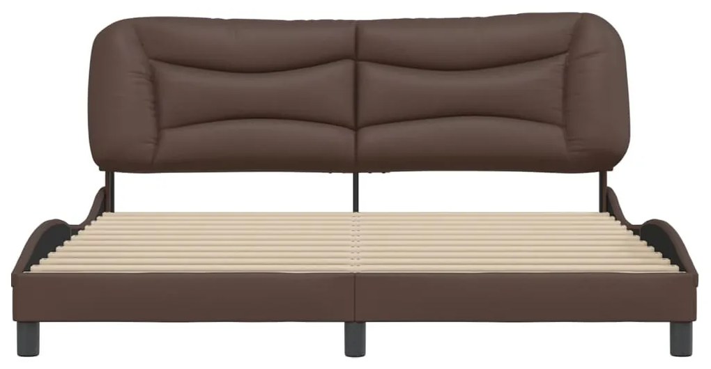 barna műbőr ágykeret matrac nélkül Hvar 180 x 200 cm