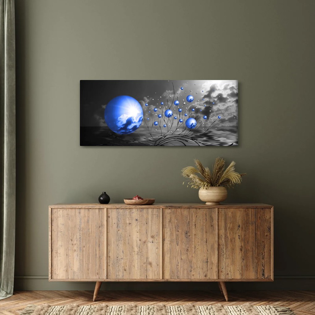Világoskék gömbök képe (120x50 cm)