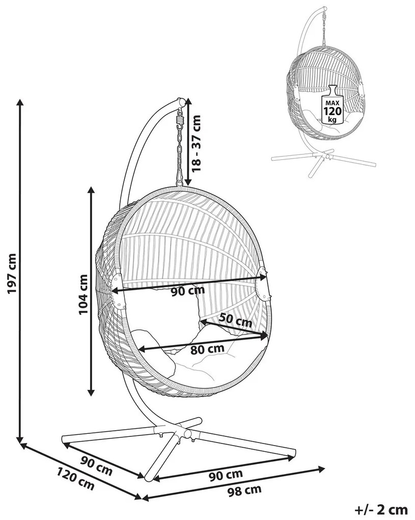 Függő fotel Acrie (fehér). 1077320