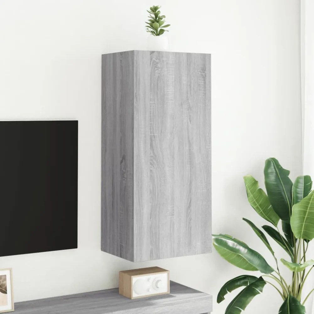 szürke sonoma színű szerelt fa TV-szekrény 40,5 x 30 x 90 cm