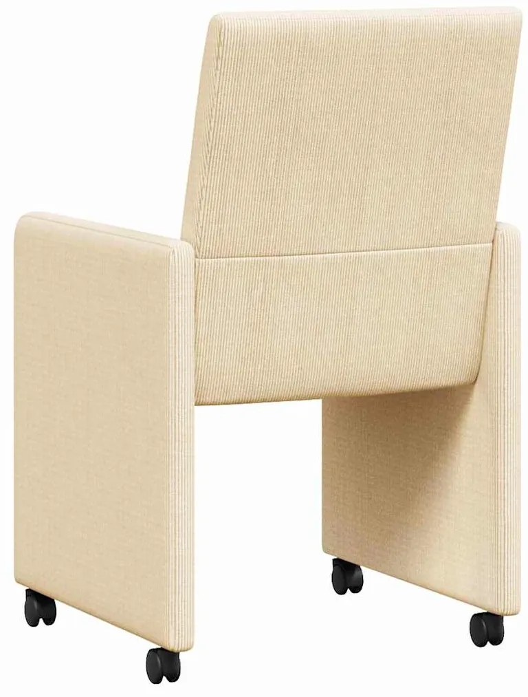 Kerekes Étkező Székek 2 pcs Krém 57 x 66 x 94 cm Bársony anyag