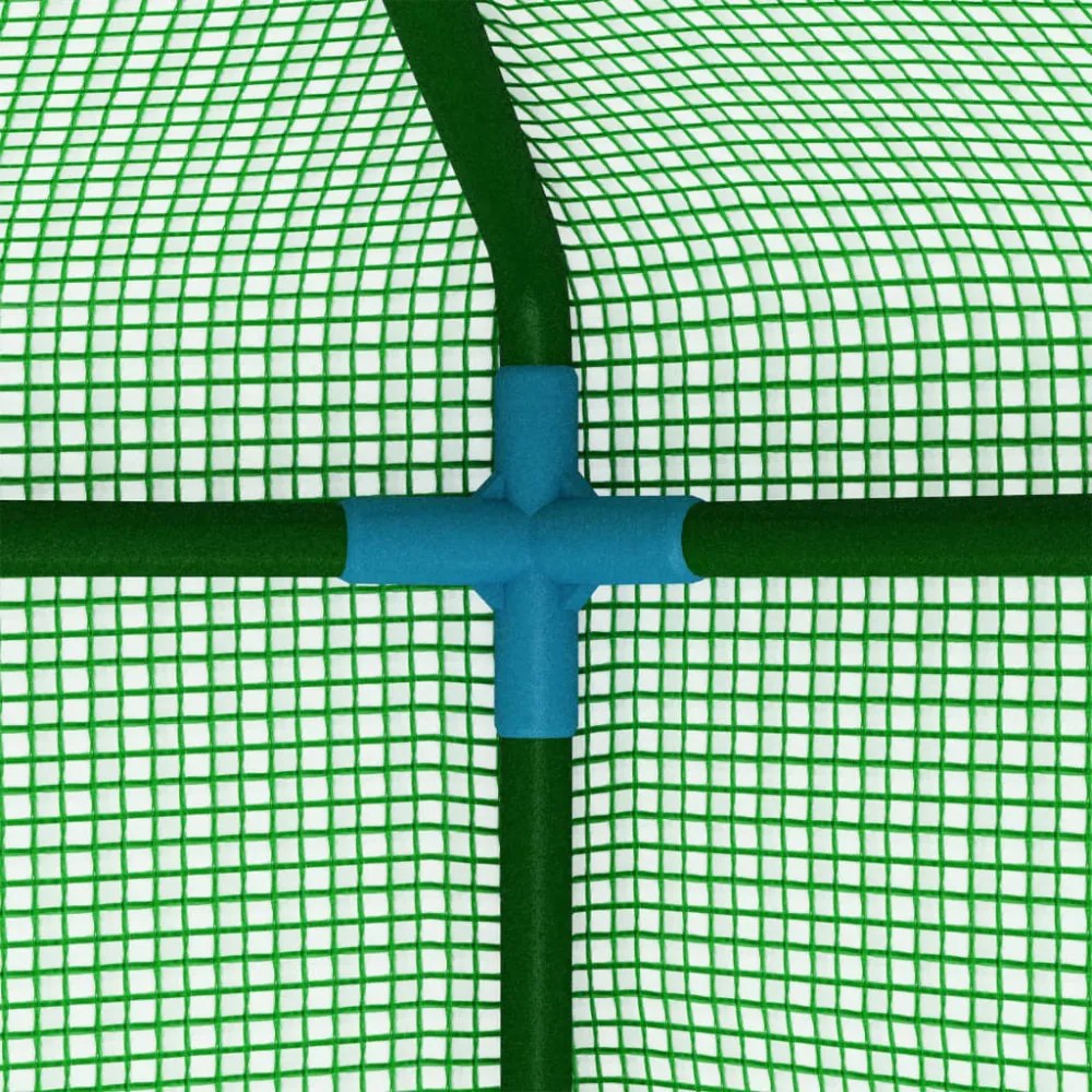 acél melegház polcokkal 227 x 223 cm