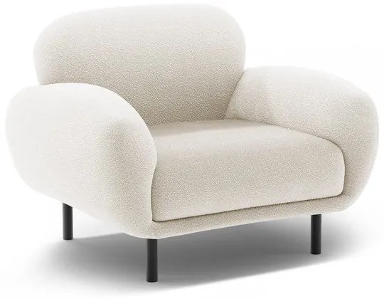 Fehér buklé fotel Poppy – Micadoni