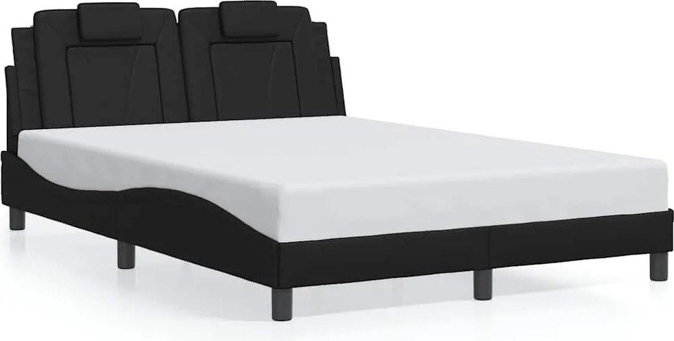 vidaXL fekete műbőr ágykeret Viana matrac nélkül 140x200 cm