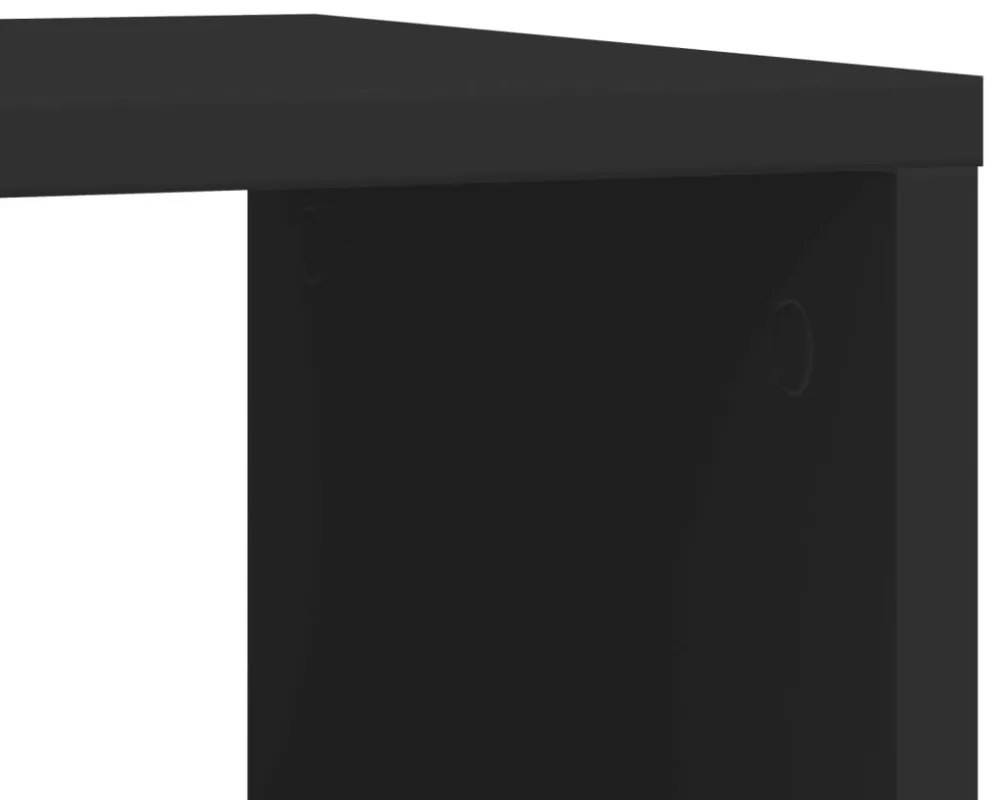 fekete szerelt fa kisasztal kerekekkel 50 x 30 x 55 cm