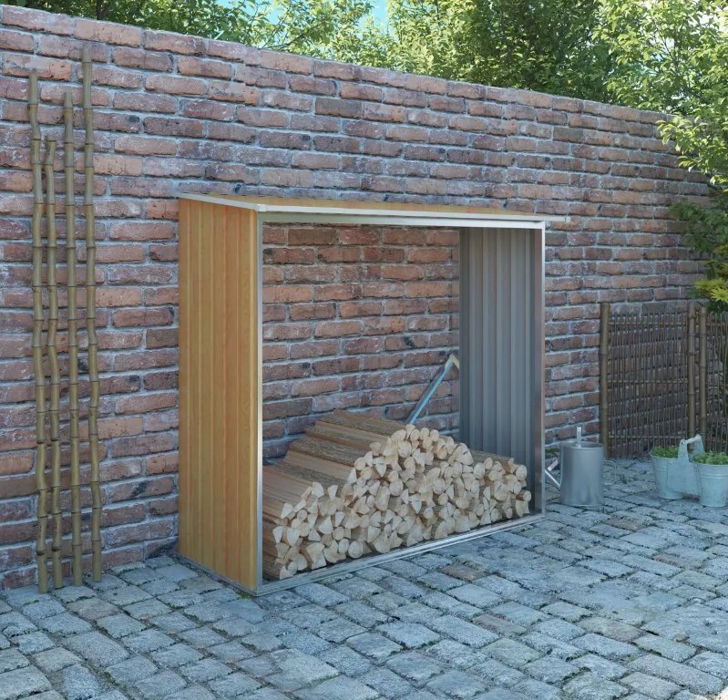 Tüzifa tároló 1,7m3, 136 - 182 x 75 cm, barna, Penta G21