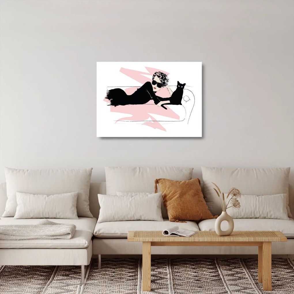 Üveg kép - Fashion lady (70x50 cm)