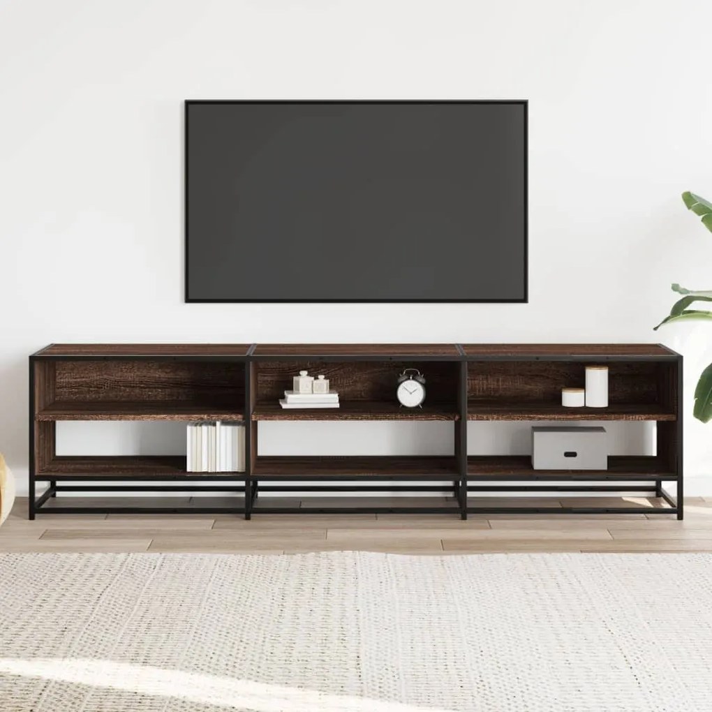 barna tölgy színű szerelt fa TV-szekrény 180 x 40 x 46 cm