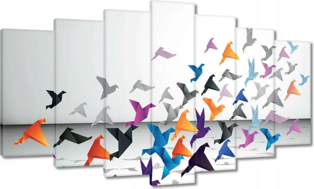 Vászonkép 140x80 Origami Madarak repülés közben
