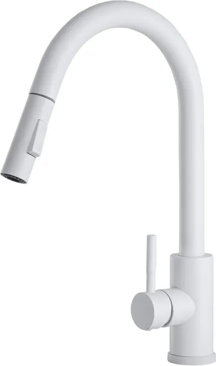 Gamma Taru II. Mosogató Csaptelep - Kihúzható, Zuhanyfejes, Fehér