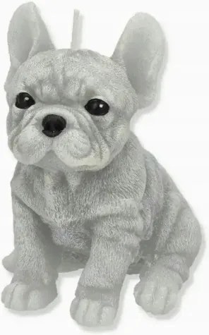 Gyertya figura Animals Kutya Bulldog 11,5x15cm szürke paraffin