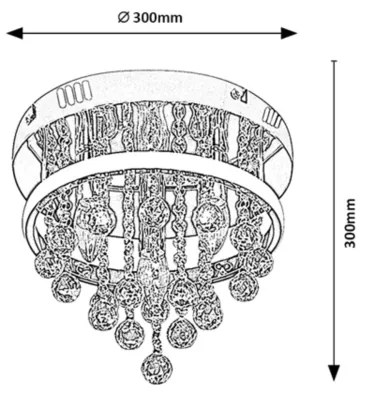 Rabalux 2236 - PALLAS kristály felületre szerelhető csillár LED/20W/230V + 3xE14/40W