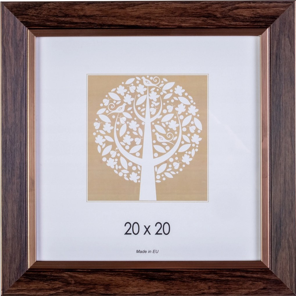 Képkeret 20x20 barna Gloria négyzet alakú