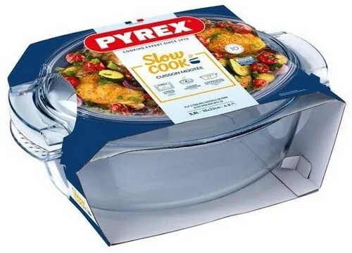 Pyrex üveg sütőtál fedővel, 5,8 l