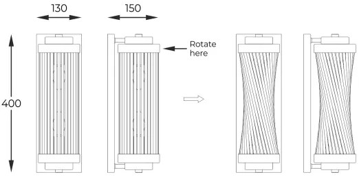 Zuma Line W0528-02N-F7AC - Fali lámpa SERGIO 2xE14/60W/230V arany