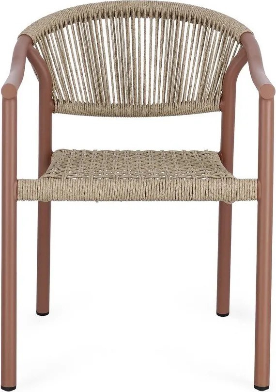 Piros-natúr színű fém kerti szék Canarias – Bizzotto