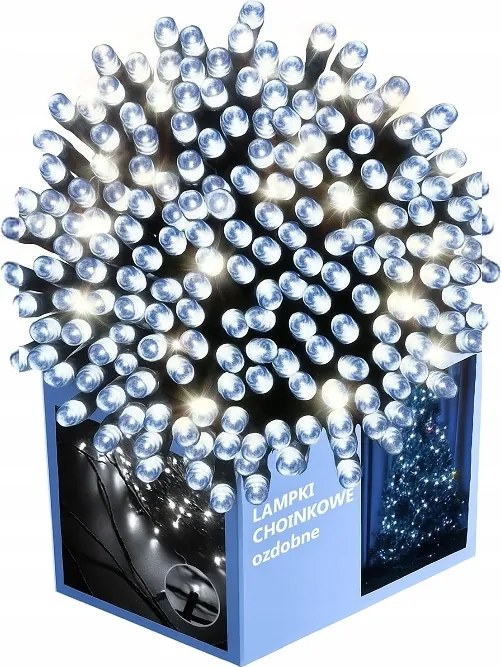 LED-es karácsonyfa lámpa 1000 Flash, zöld kábel 67m fehér RS-1901W