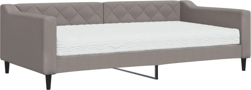 vidaXL tópszínű szövet kanapéágy matraccal 100 x 200 cm