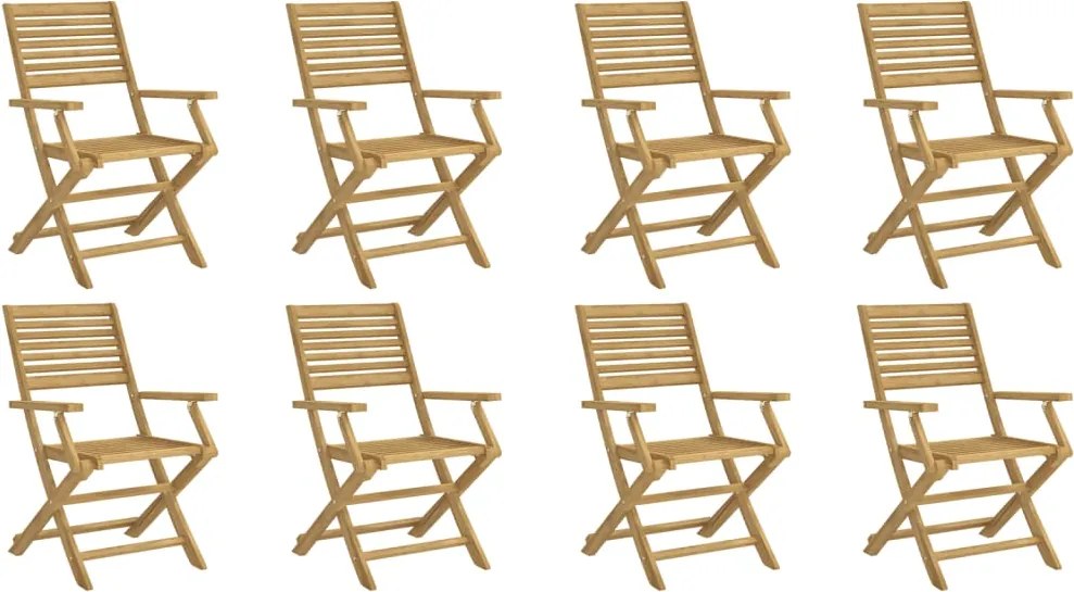 vidaXL 8 db összecsukható tömör akácfa kerti szék 54,5x61,5x86,5 cm