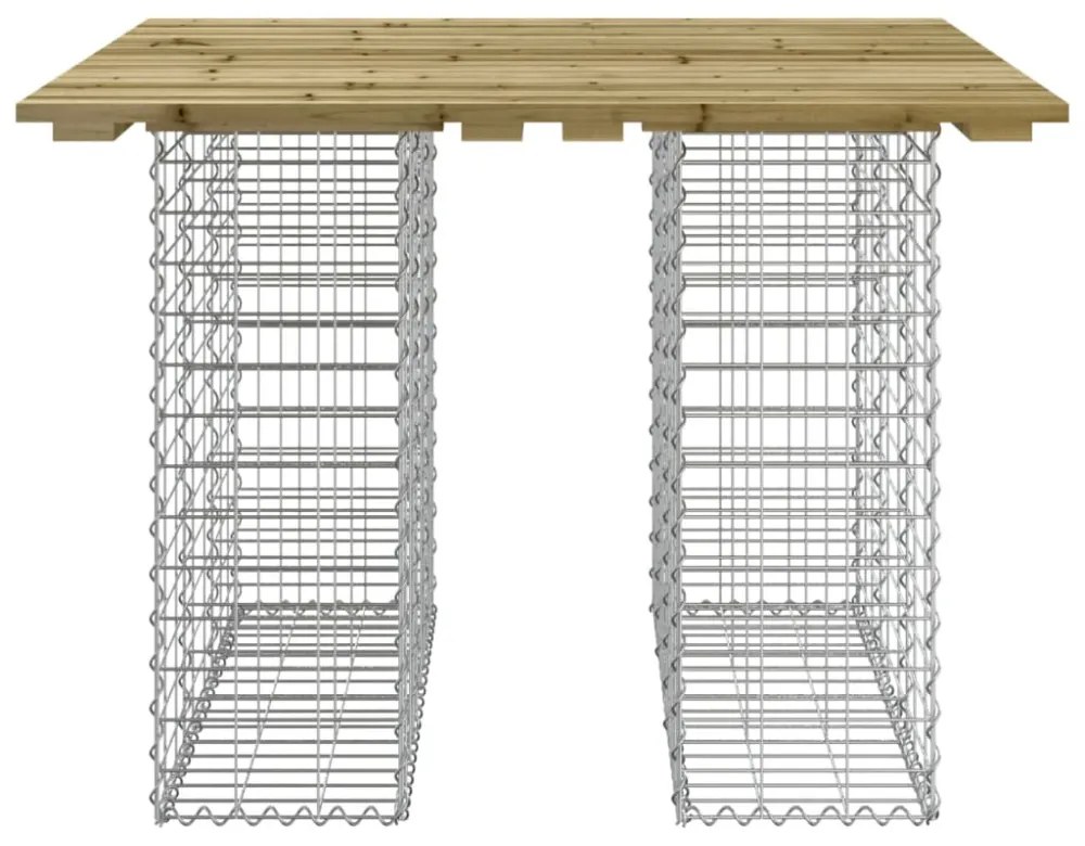 impregnált fenyőfa gabion kerti pad 100 x 102 x 72 cm