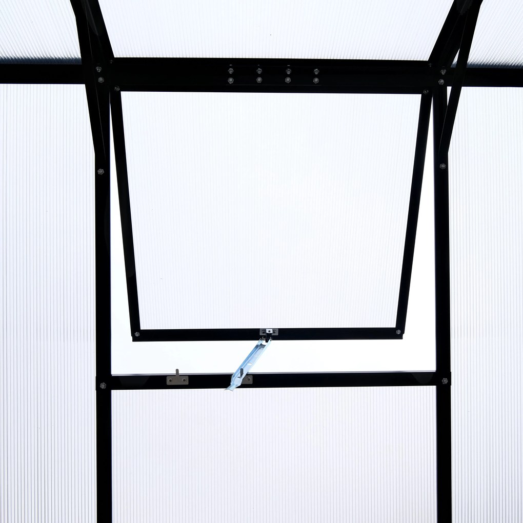 Furnigo Kerti üvegház 310x250x195 cm + alap - fekete