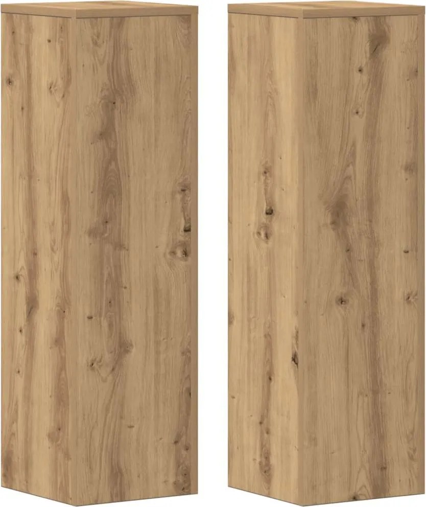 vidaXL 2 db kézműves tölgy szerelt fa növénytartó állvány 25x25x80 cm