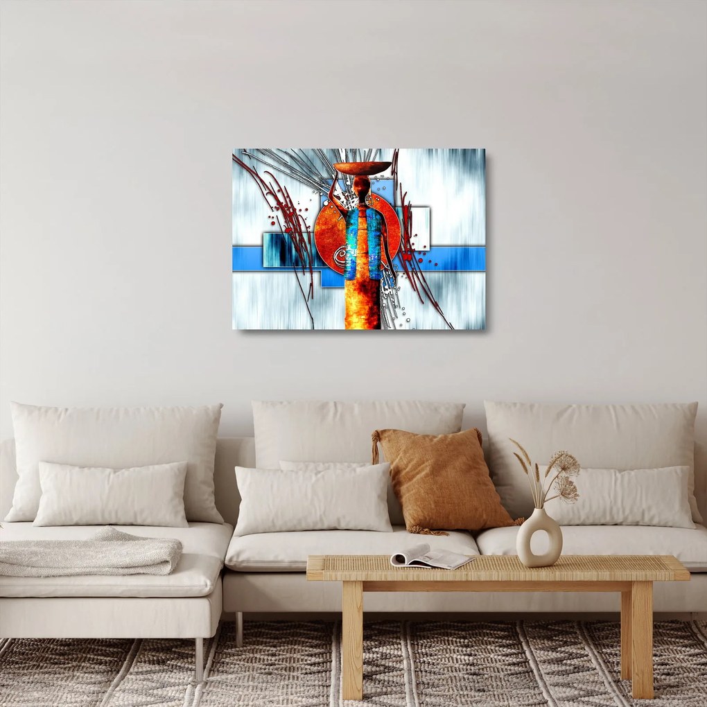 Egy ősi ember képének festménye (üvegen) (70x50 cm)