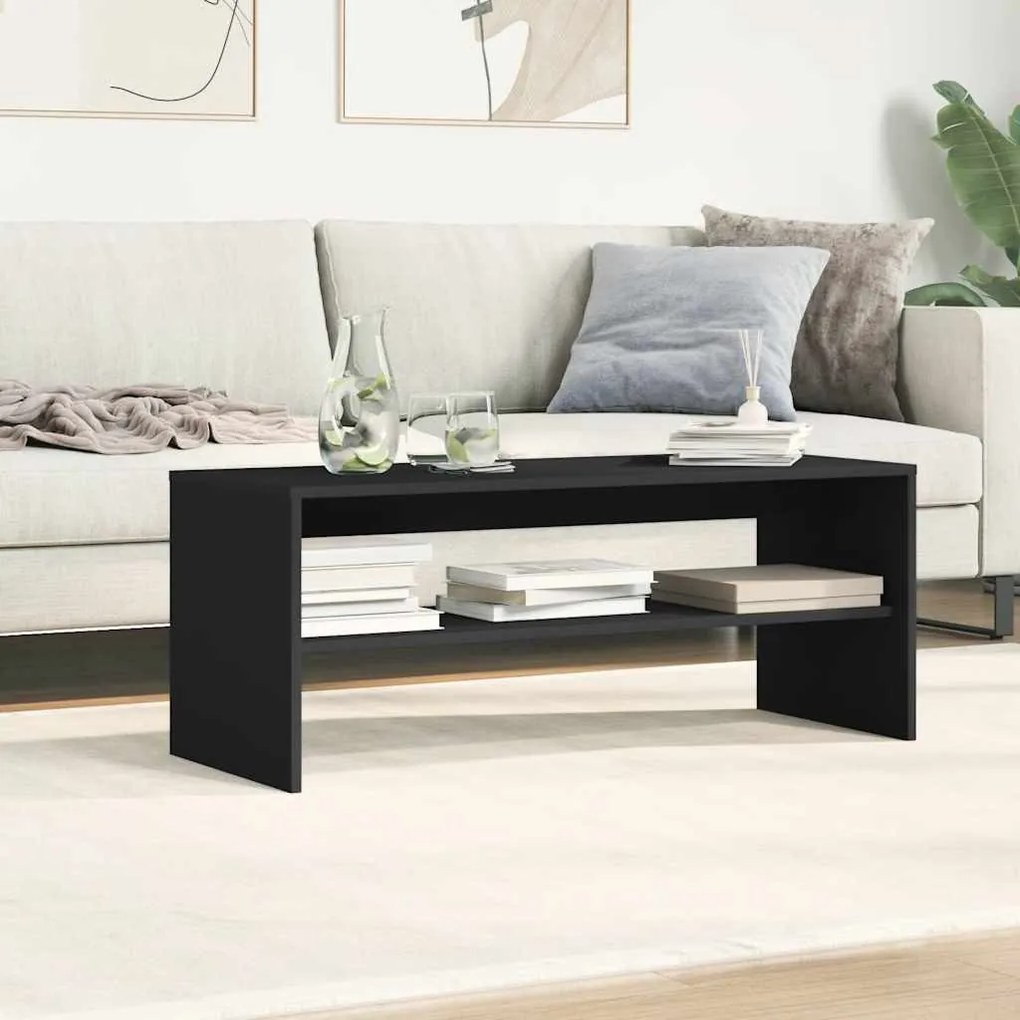 fekete forgácslap TV-szekrény 100 x 40 x 40 cm