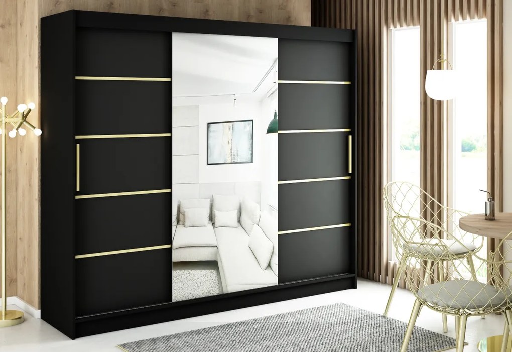 SALI 4 ruhásszekrény ,150x200x62,fekete