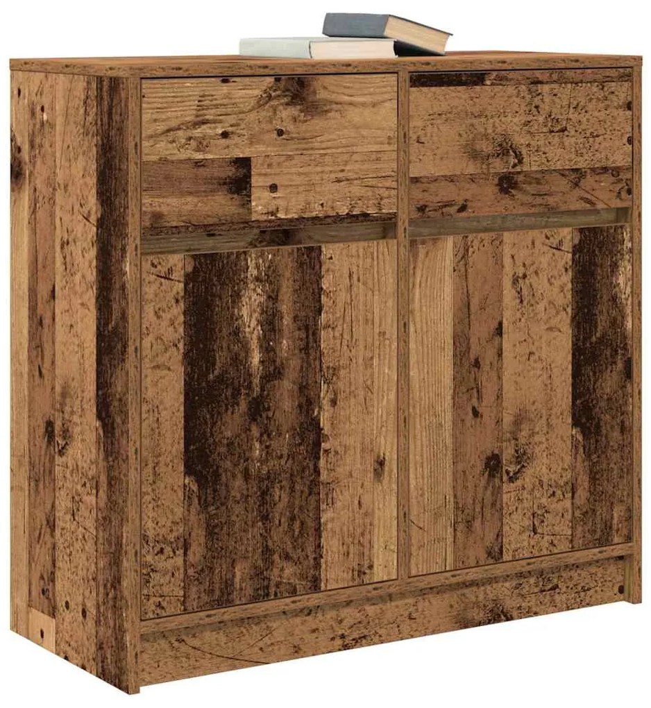 antik fa szerelt fa tálalószekrény fiókos 80x34x76 cm