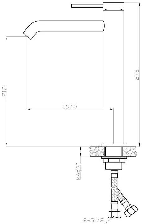 AREZZO design SLIMFIELD magasított mosdócsaptelep AR-24602