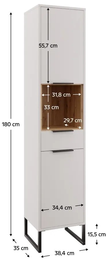 Szekrény Cubin 01 (fehér + artisan tölgy). 1119510