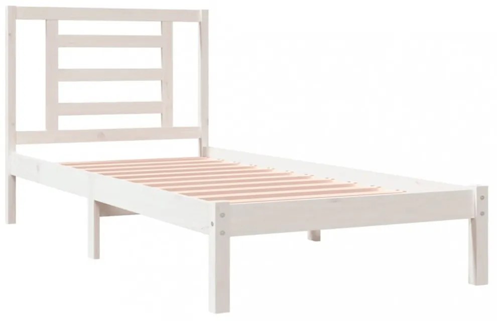 fehér tömör fenyőfa ágy matrac nélkül 90 x 200 cm