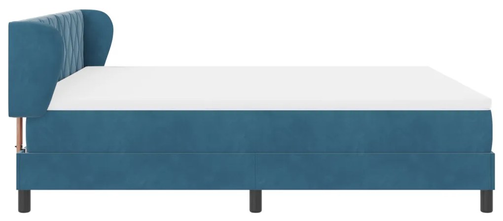 Boxspring Ágy Matrac Kék 180x200 cm Bársony