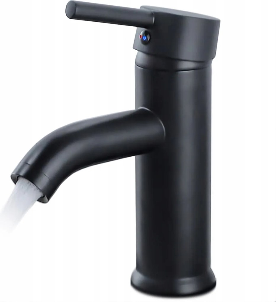 Fekete pultra szerelhető mosdó csaptelep álló loft matt mosdó csaptelep