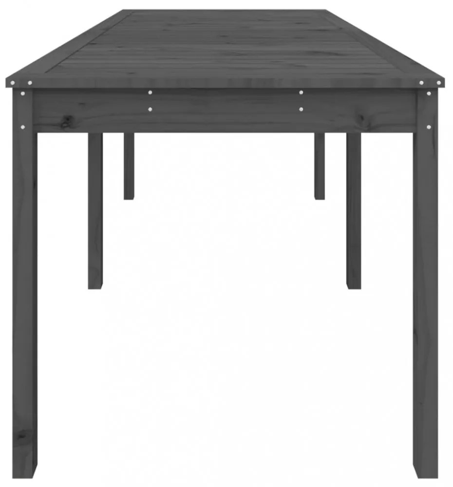 szürke tömör fenyőfa kerti asztal 159,5 x 82,5 x 76 cm