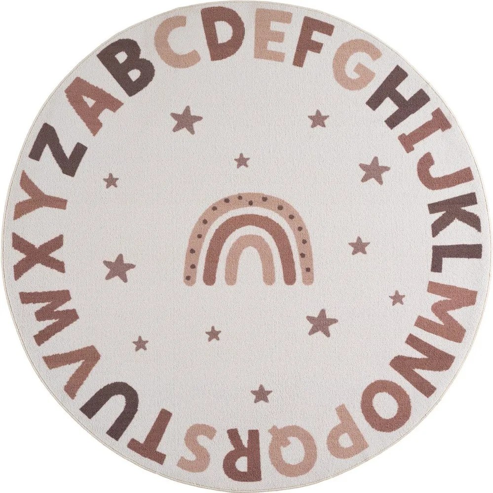 Krémszínű mosható gyerek szőnyeg ø120 cm Coco 1133 – Ayyildiz Carpets