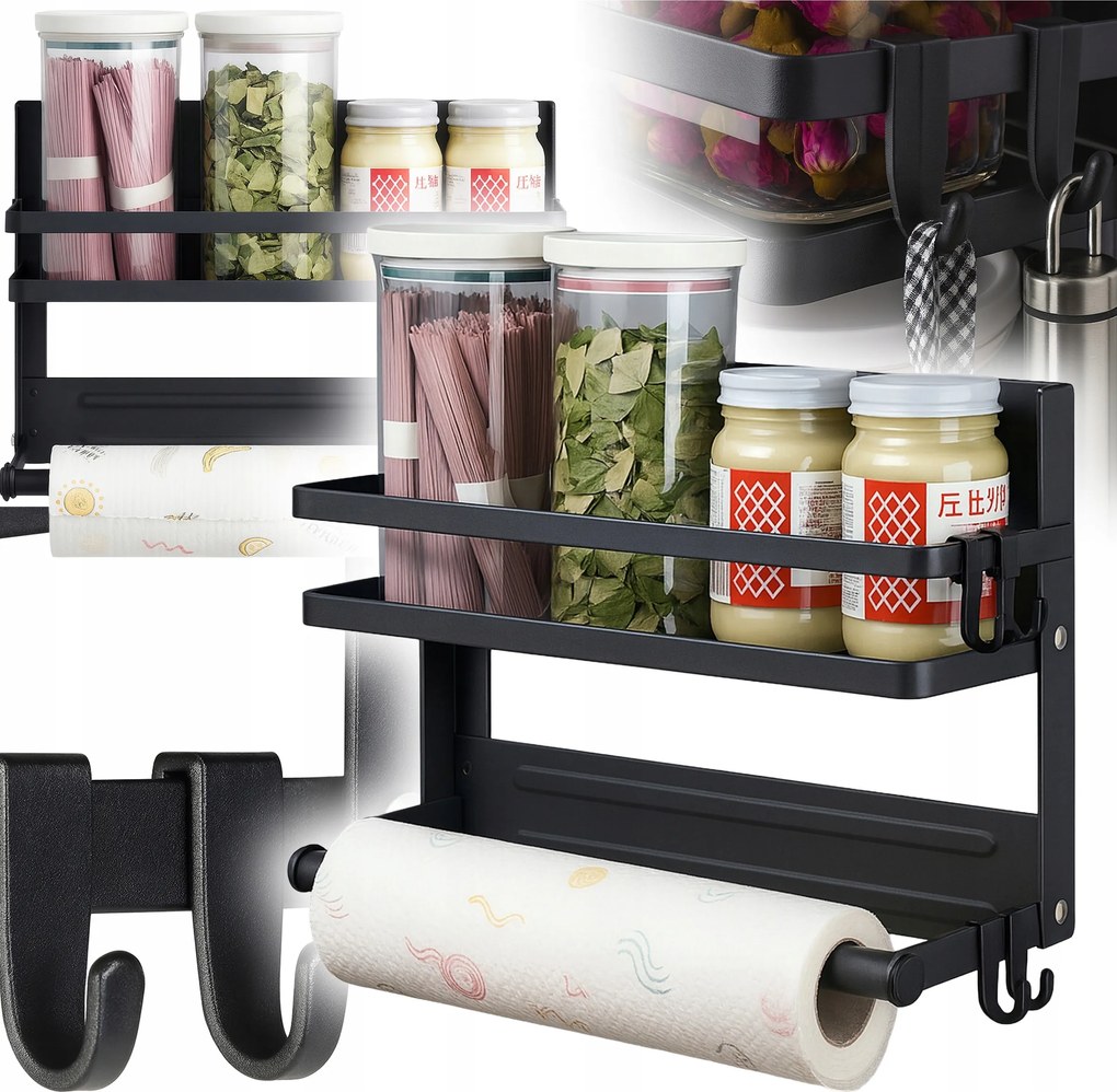 Konyhai Rendszerező Fali Mágneses Polc Fűszerpapír Akasztó