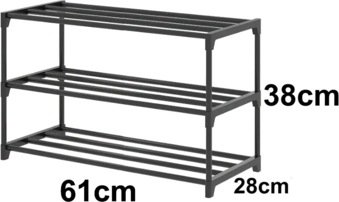 Beast Háromszintes összecsukható fém cipőtartó - 60 x 28 x 38 cm
