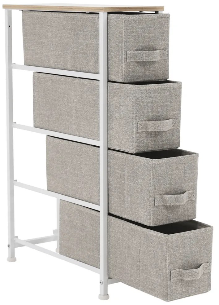 OFELIA szekrény szövet fiókokkal, fehér