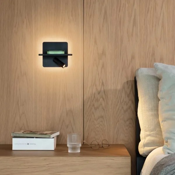 Ideal Lux - LED fali spotlámpa PIANO LED/10W/230V CRI 90 USB fekete
