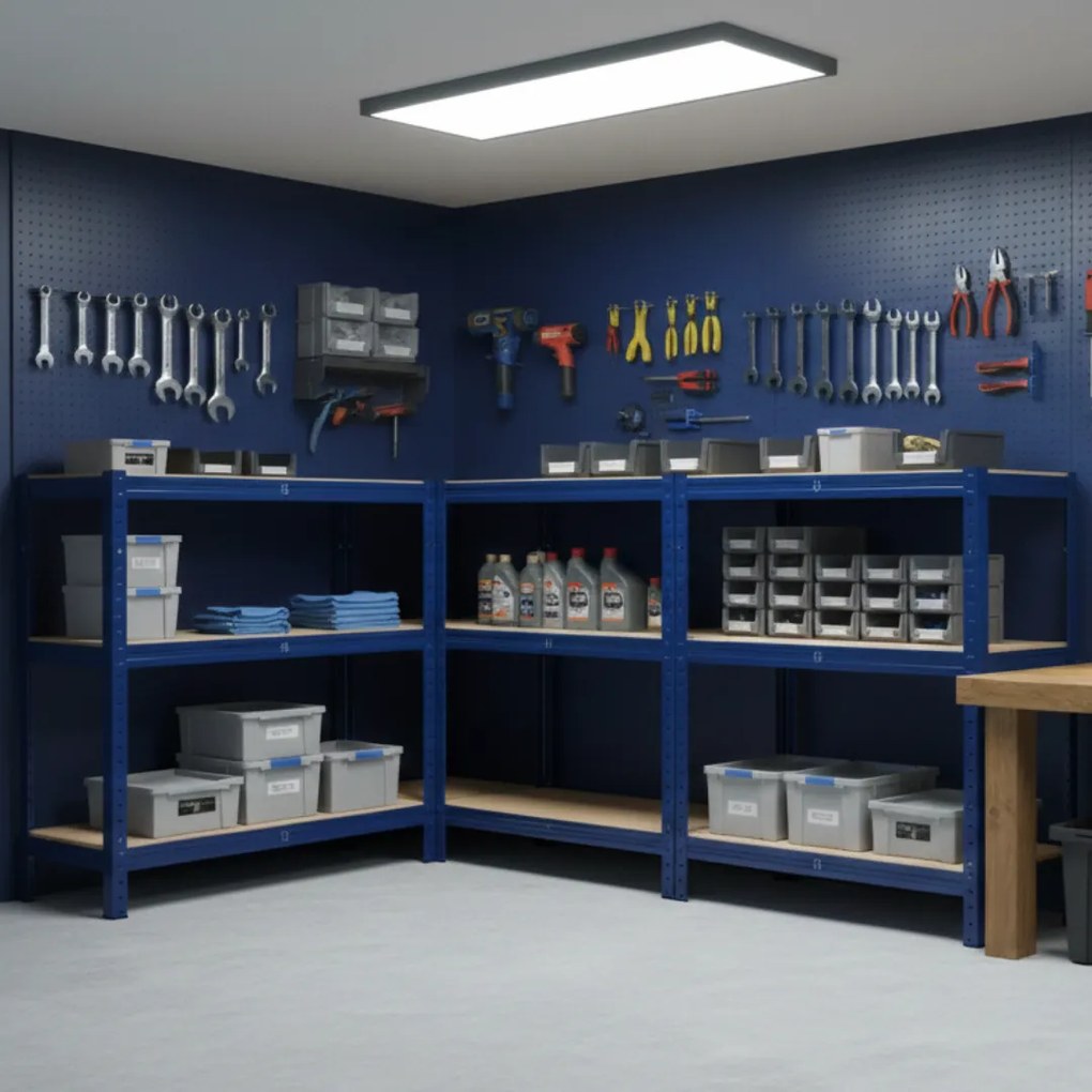 HEAVY nagy teherbírású polc, max 875kg, 90x40x180cm, kék Monzana