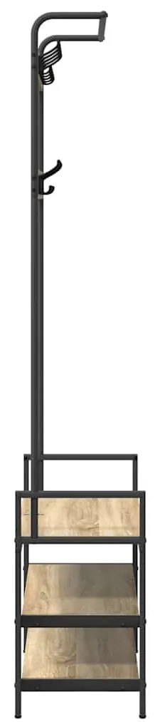 Kabáthorog polcokkal sonoma tölgy 75 x 34 x 184 cm Faanyag