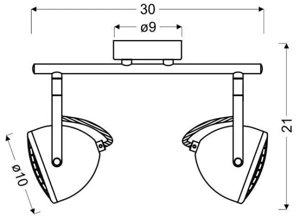 Spotlámpa PENT 2xGU10/50W/230V