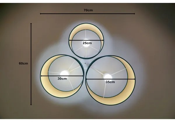 Duolla - Mennyezeti lámpa ROLLER TRIO 3xE27/60W/230V zöld/arany