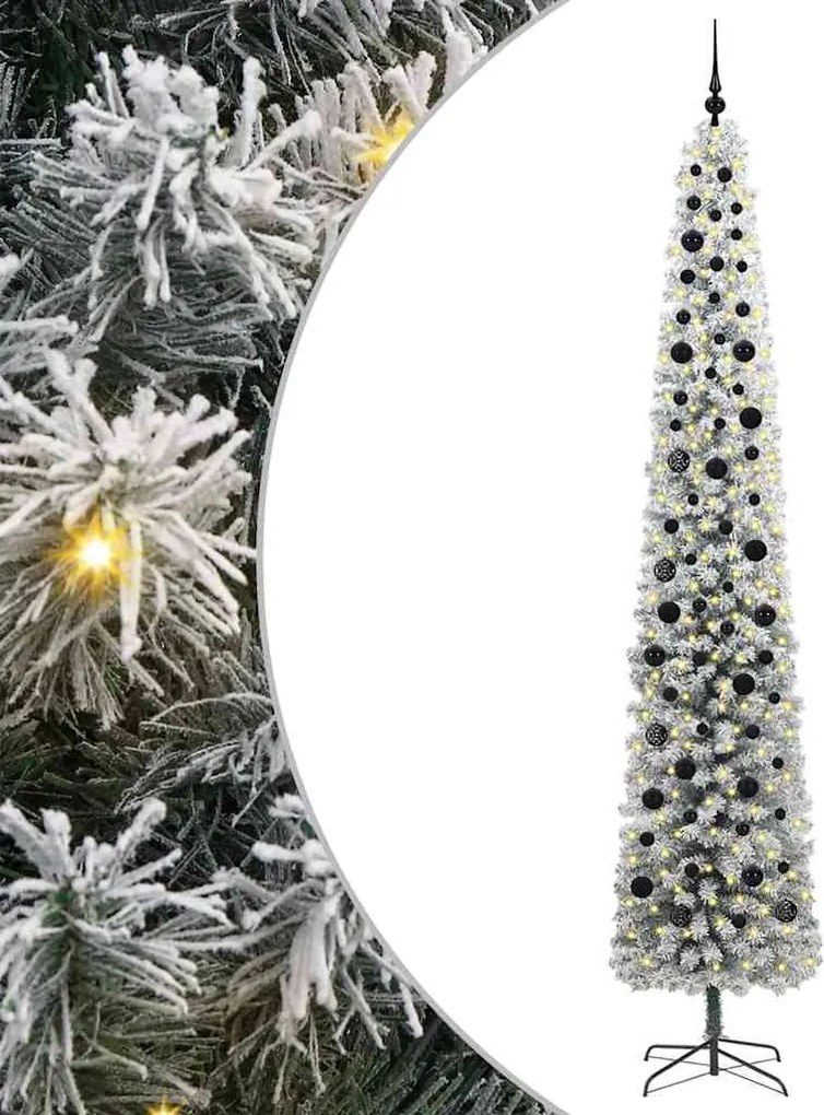 vidaXL Mű karácsonyfa 300 LED-del Zöld 270 cm PVC, acél és műanyag