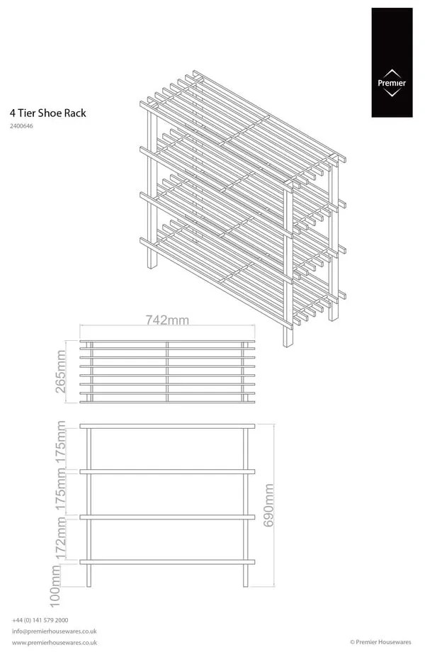 Natúr színű cipőtartó – Premier Housewares