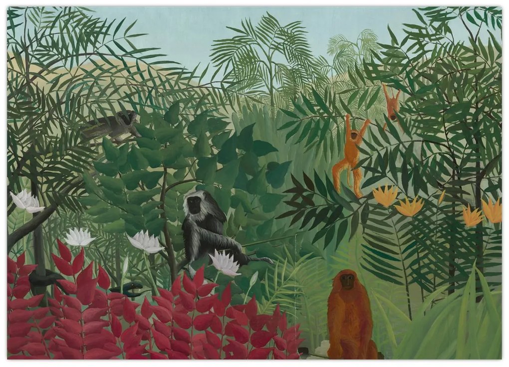 Kép - Henri Rousseau, Tropical Forest with Monkeys, reprodukciók (70x50 cm)